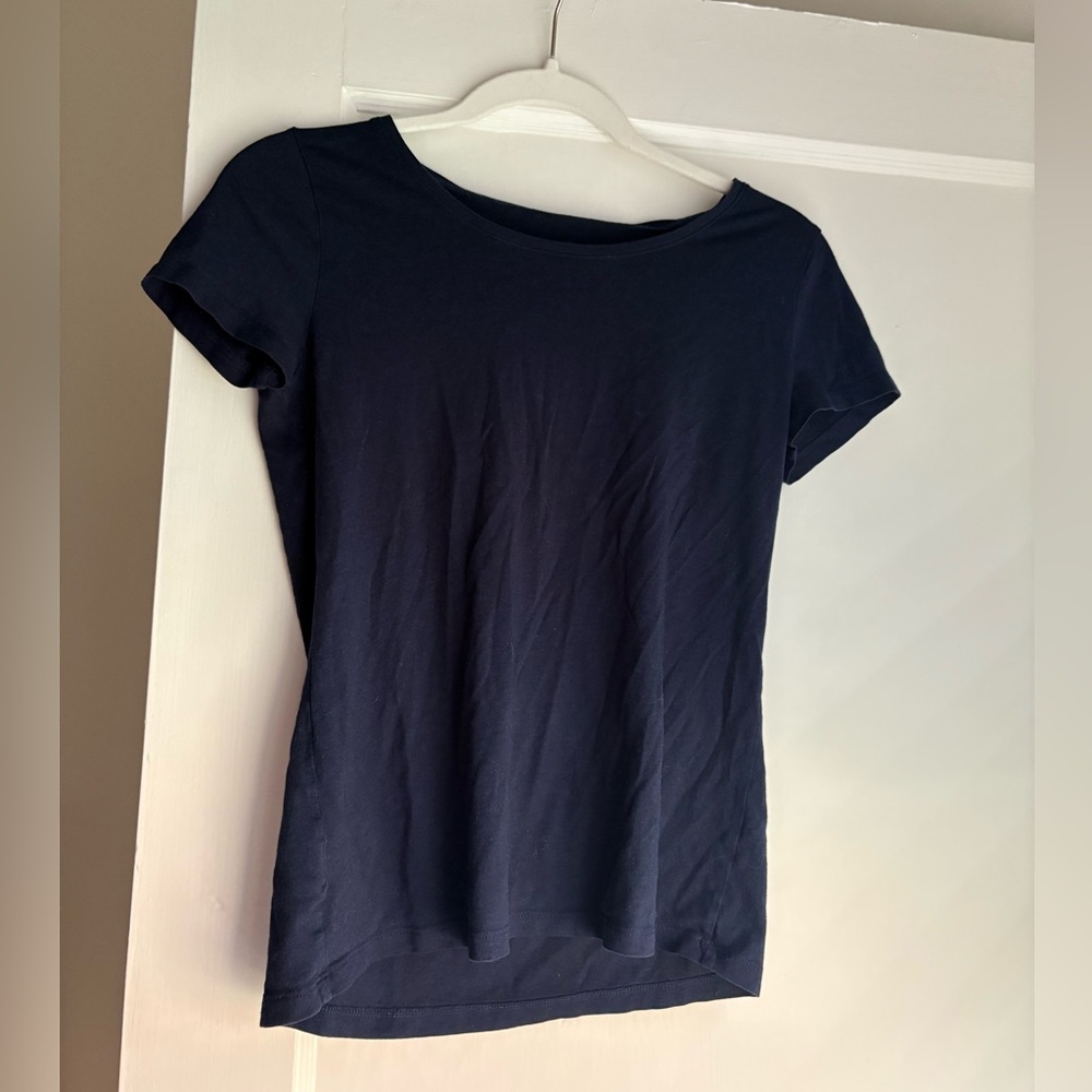 Ann Taylor Navy Short Sleeve T-Shirt